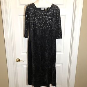 Vintage T R Bentley Glitter Detail Velvet Dress